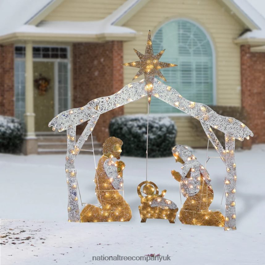 decoration | National Tree Company 55\ Crystal Splendor Prelit Nativity Set F2L4F618
